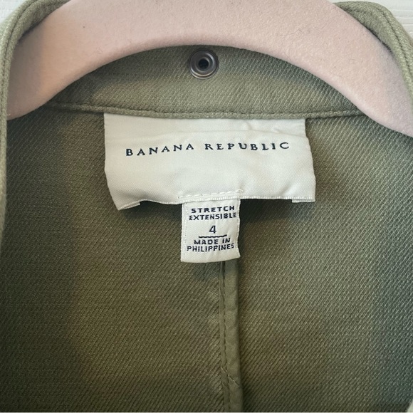 Banana Republic green military inspired cotton blazer/ jacket in size 4 - Picture 5 of 9